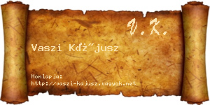 Vaszi Kájusz névjegykártya
